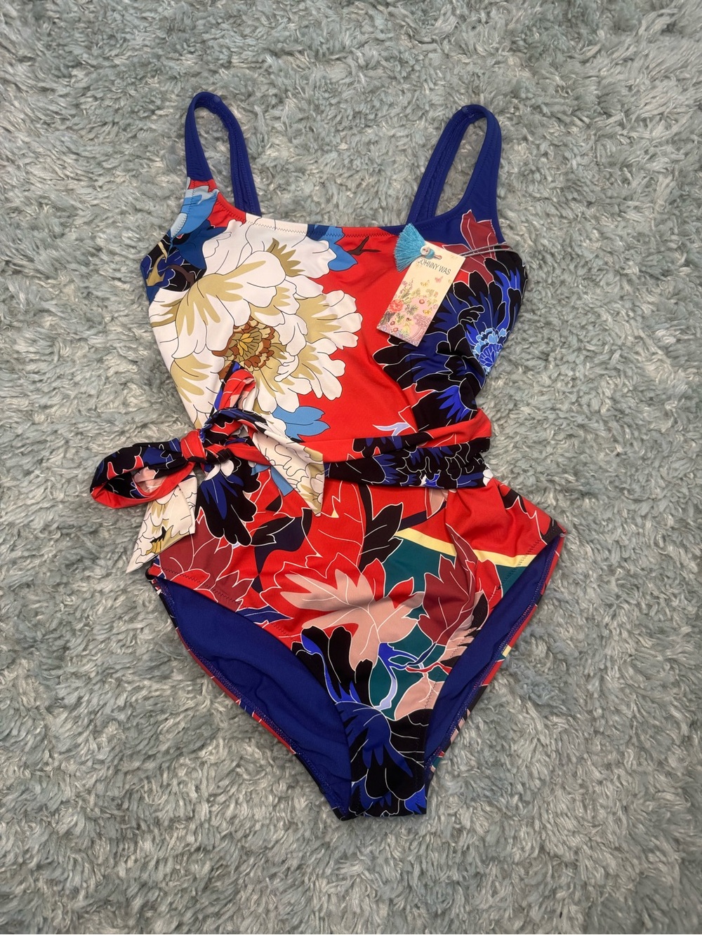 Johnny Was Marritt Belted Floral Tank One-Piece Swimsuit